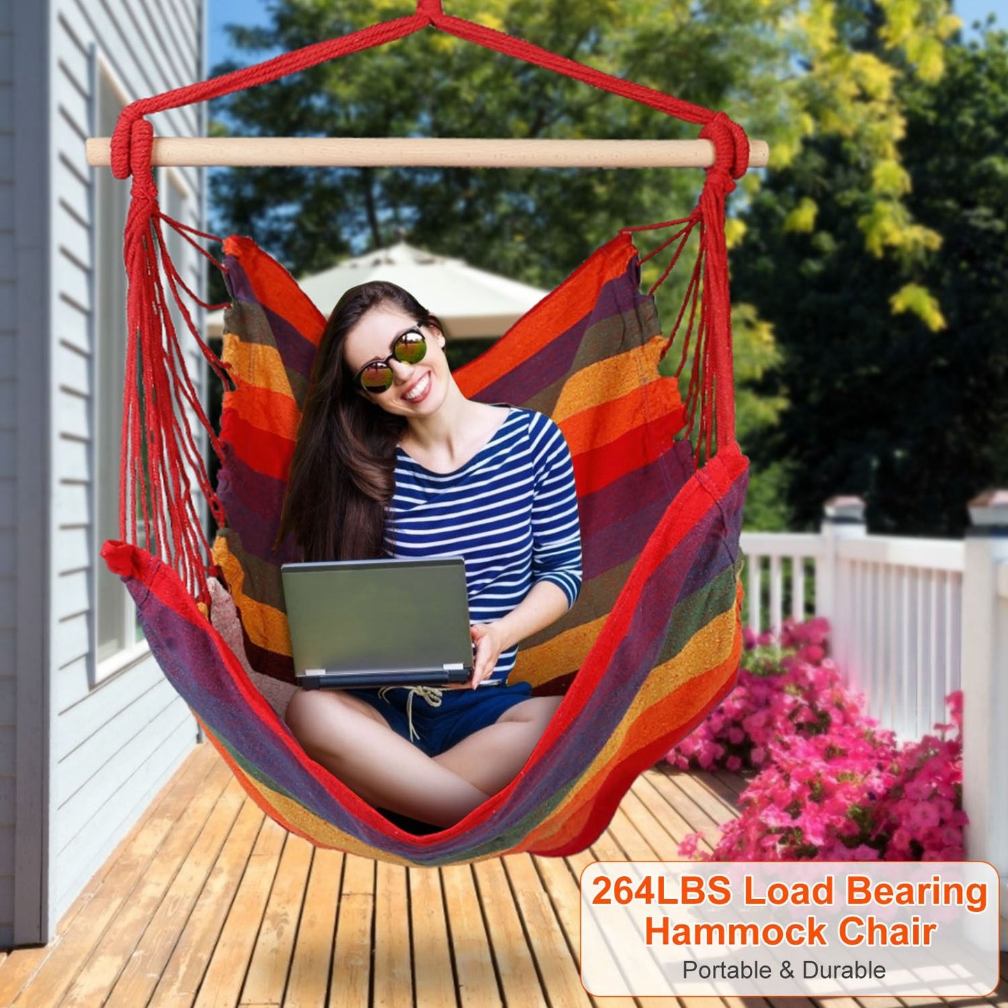 Hammock Hanging Chair Canvas Porch Patio Swing Seat
