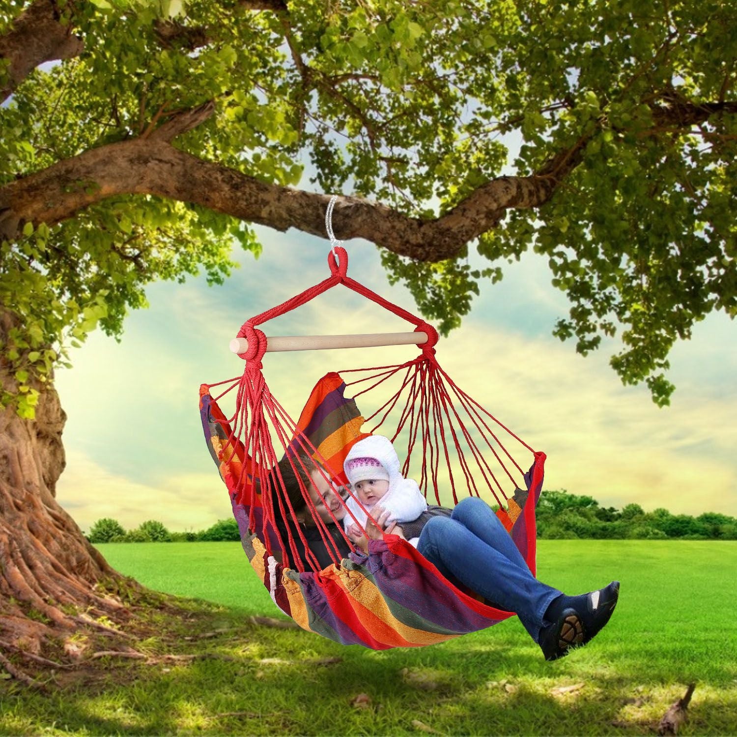 Hammock Hanging Chair Canvas Porch Patio Swing Seat