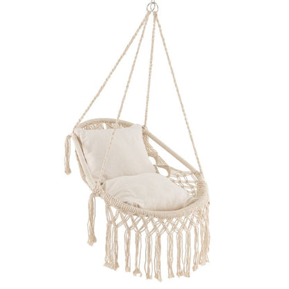 Hanging Hammock Chair With Cushions and Rope Chain