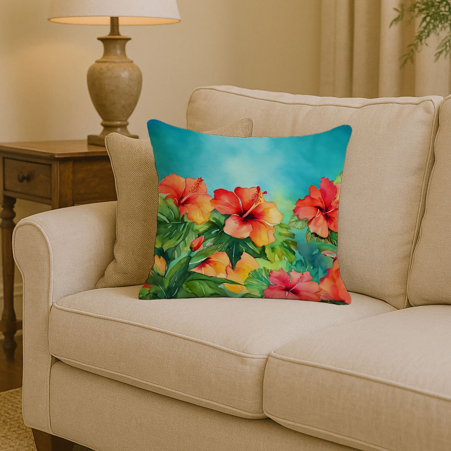 Hawaii Hibiscus Pillow