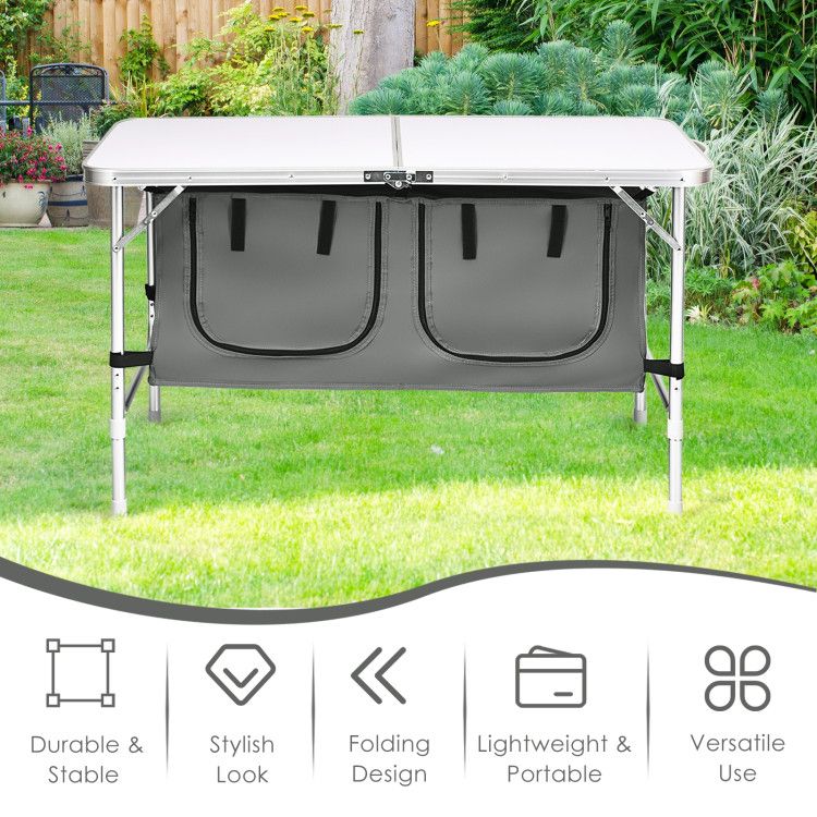 Height Adjustable Folding Camping Table
