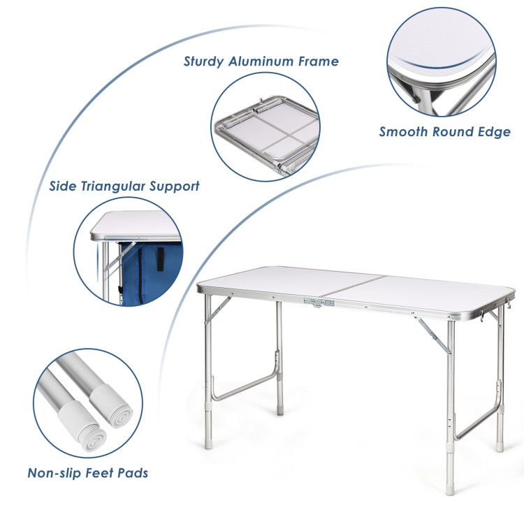 Height Adjustable Folding Camping Table