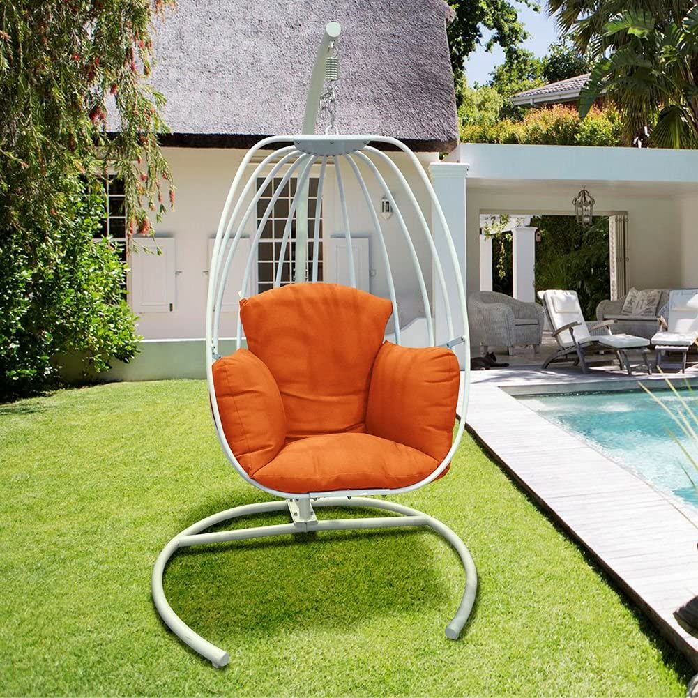 Indoor Outdoor Egg Swing Chair With Cushion and C-stand