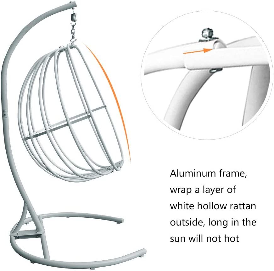 Indoor Outdoor Egg Swing Chair With Cushion and C-stand