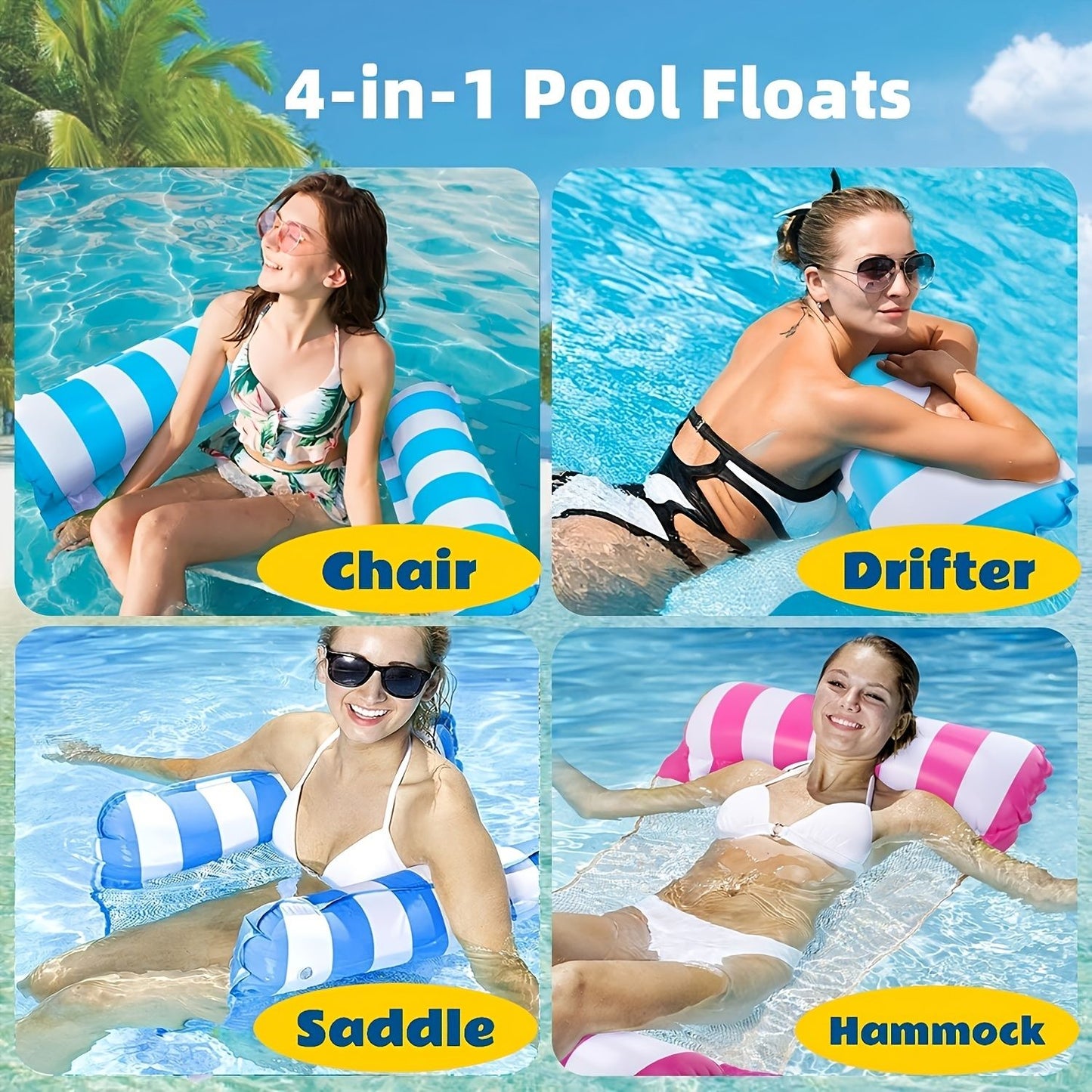 Inflatable Pool Float Hammock Lounge Chair