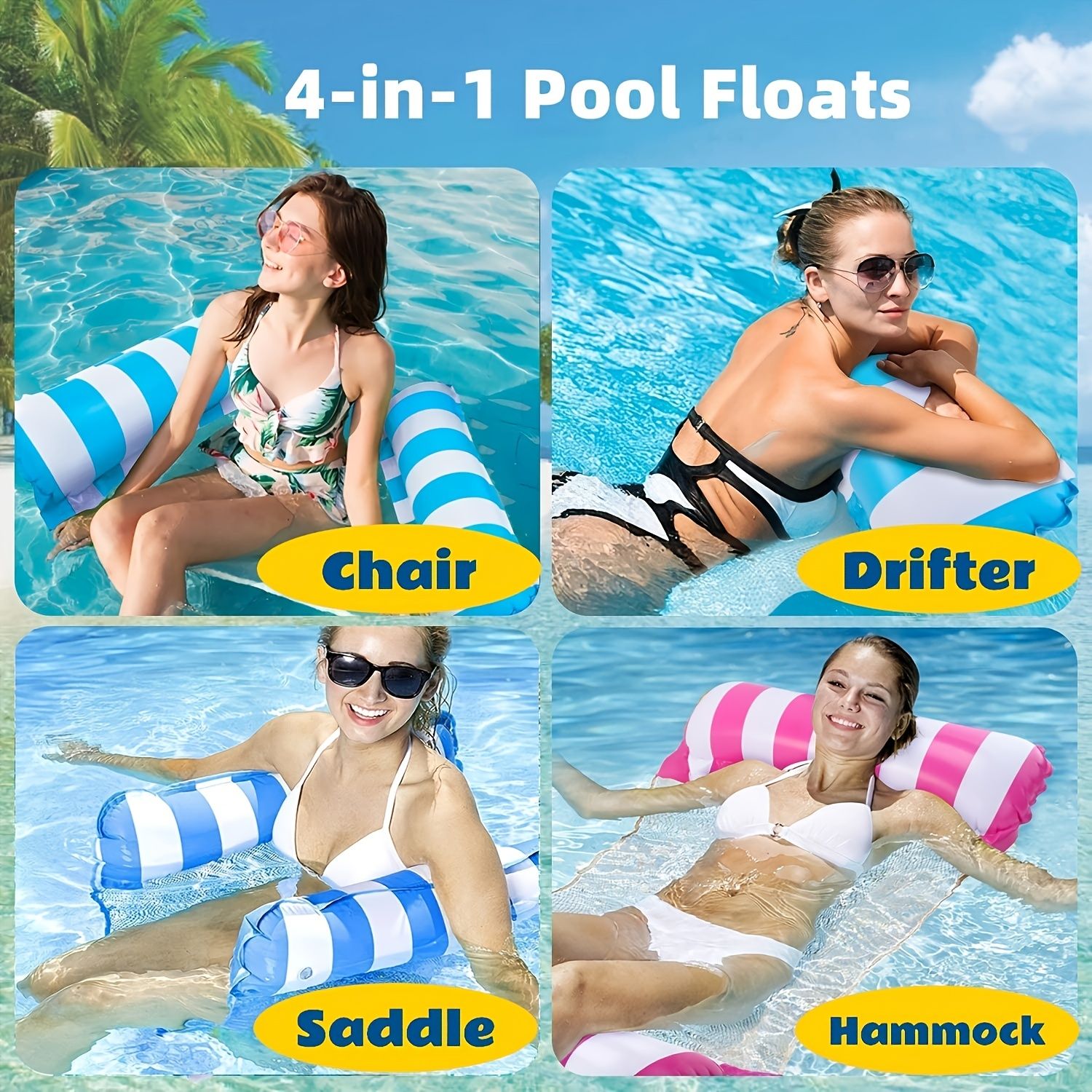 Inflatable Pool Float Hammock Lounge Chair