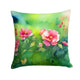 Iowa Wild Prairie Roses Watercolor Throw Pillow - Indoor & Outdoor Decor