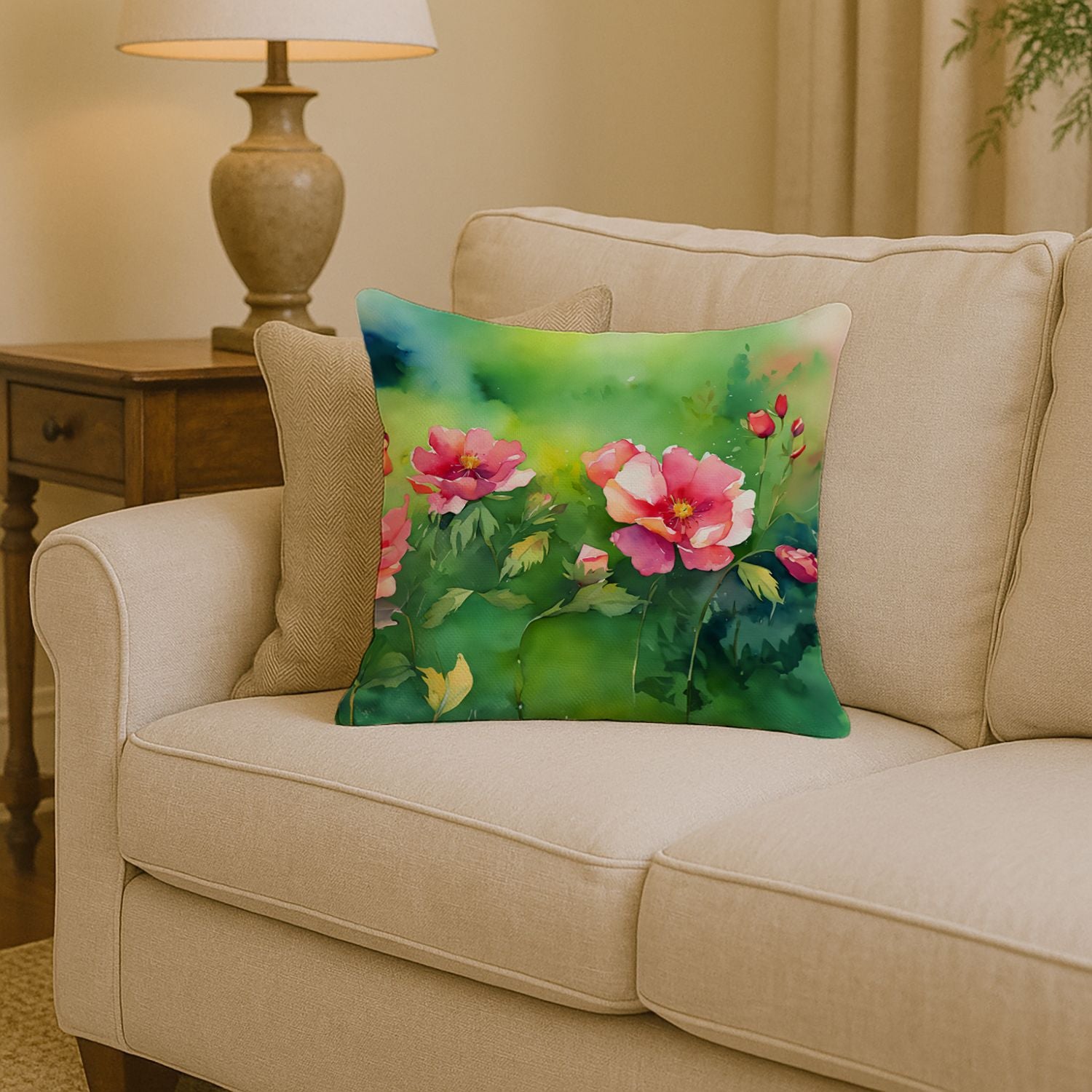 Iowa Prairie Roses Pillow