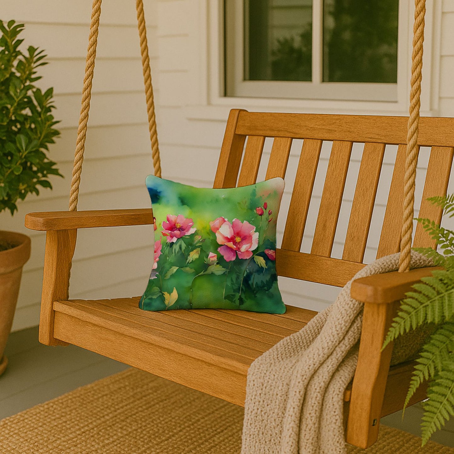 Iowa Prairie Roses Pillow