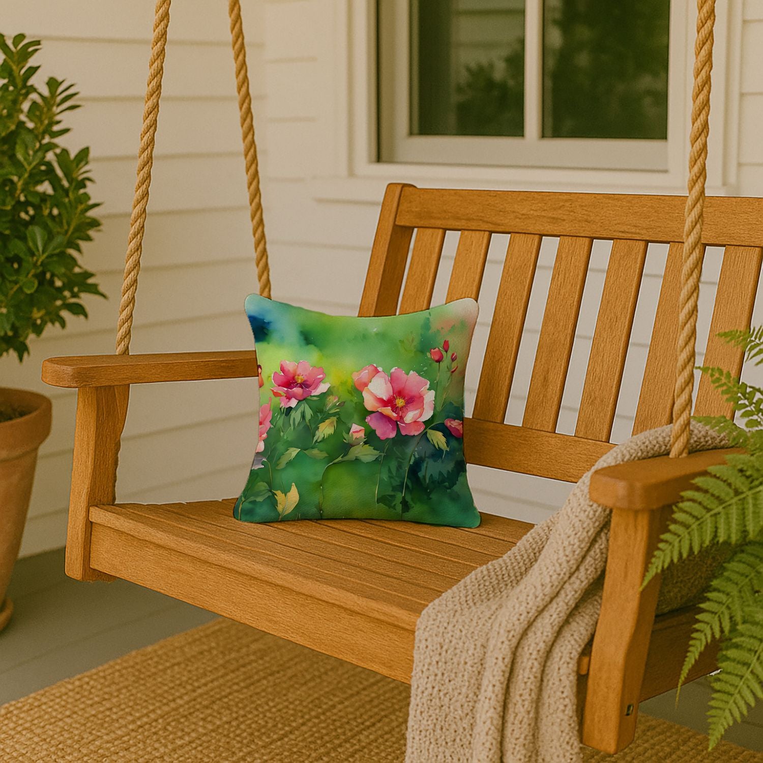 Iowa Prairie Roses Pillow