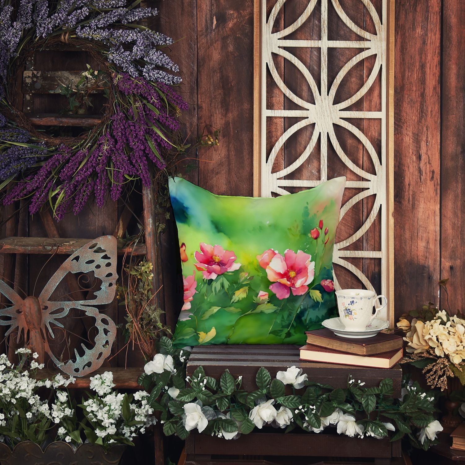 Iowa Prairie Roses Pillow