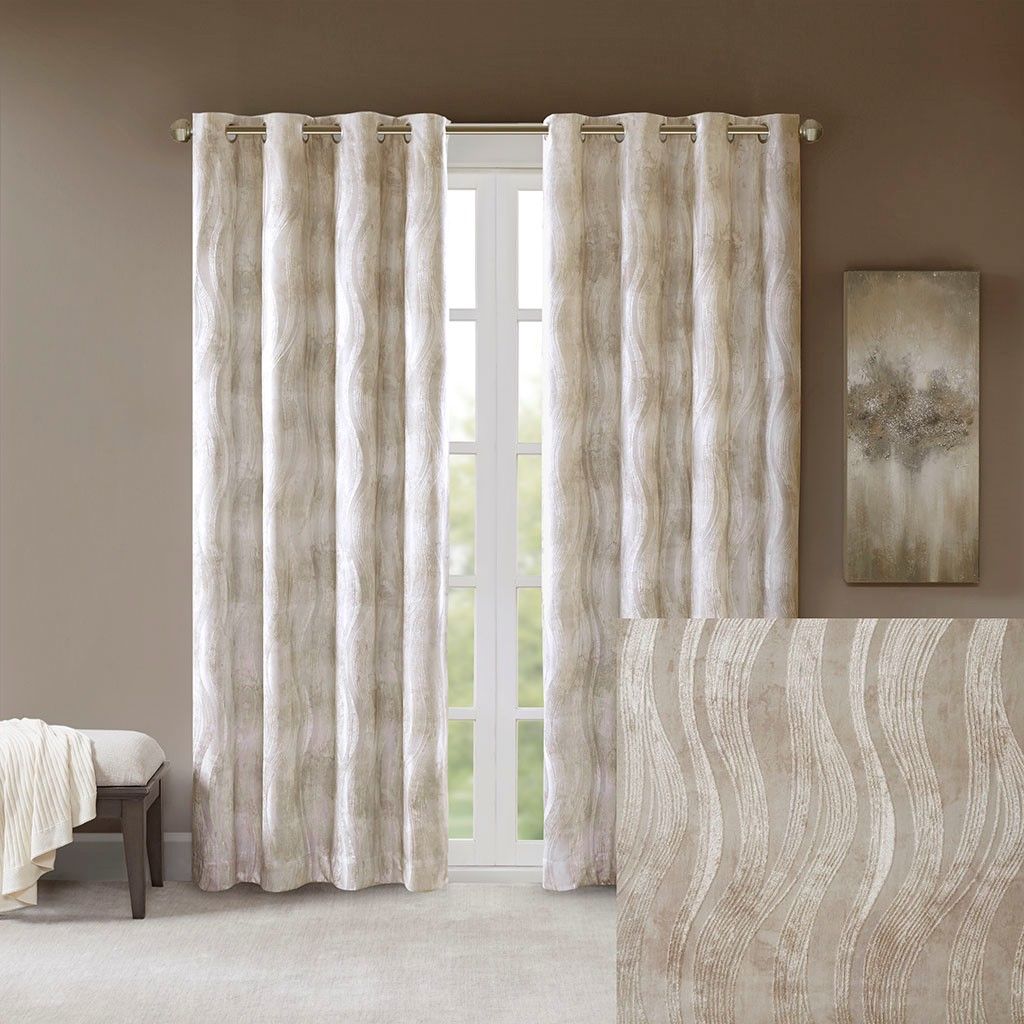Jacquard Grommet Total Blackout Curtain Panel