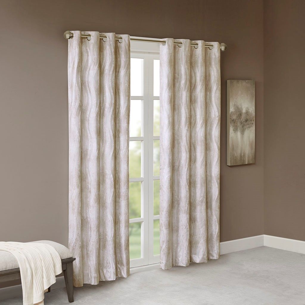 4Jacquard Grommet Total Blackout Curtain Panel