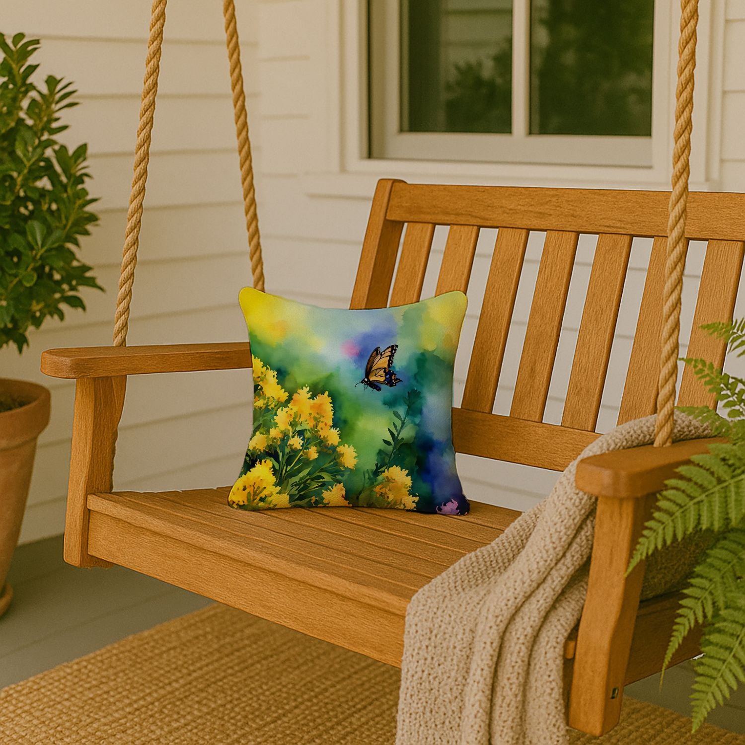 Kentucky Goldenrod Pillow Indoor Outdoor