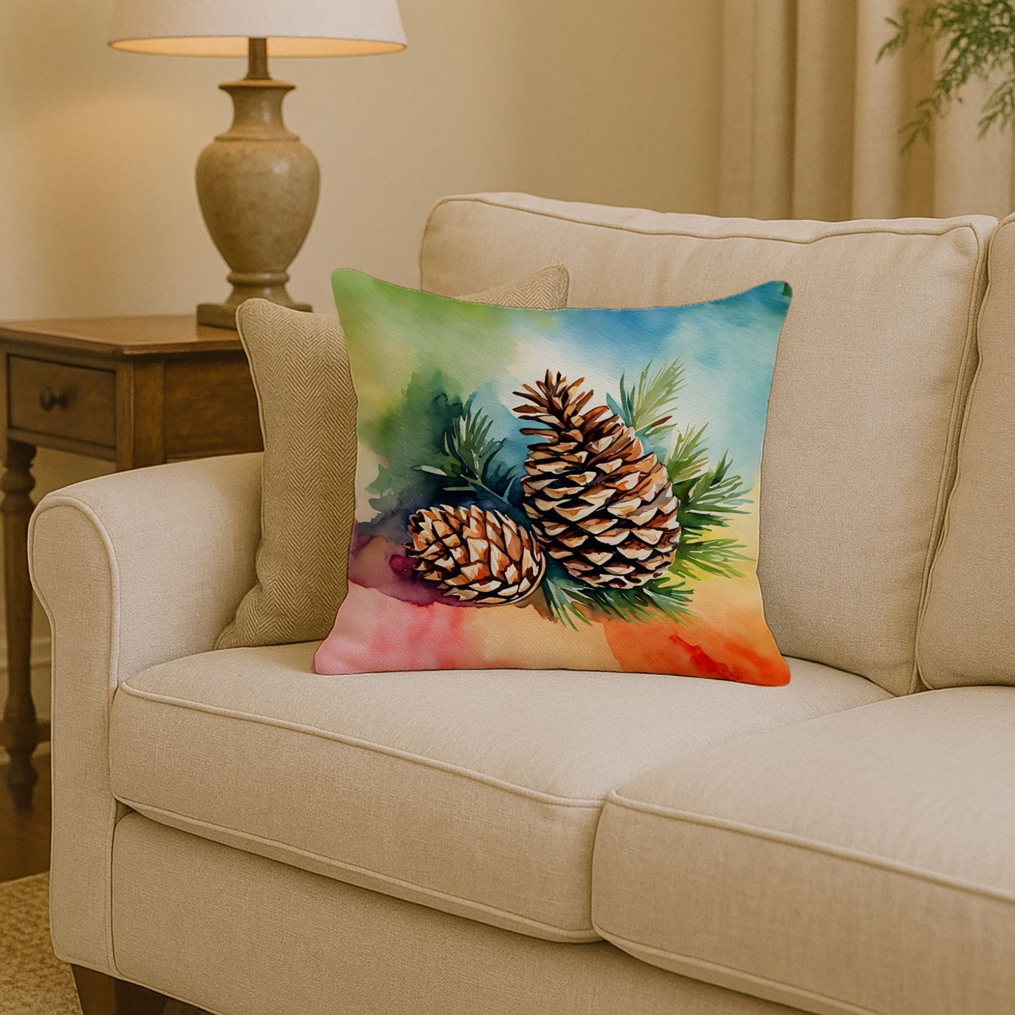 Maine Pine Cone Tassels Pillow
