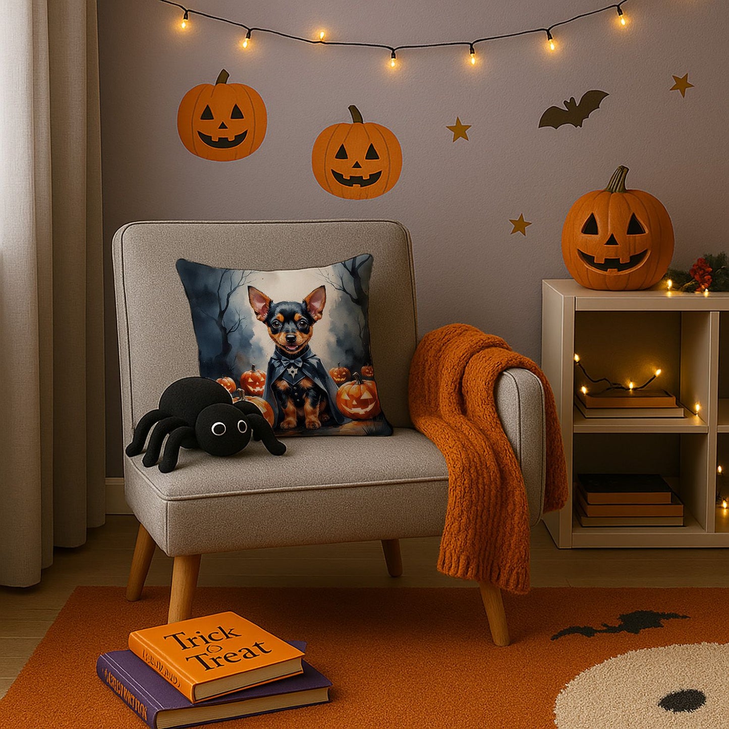 Miniature Pinscher Halloween Pillow