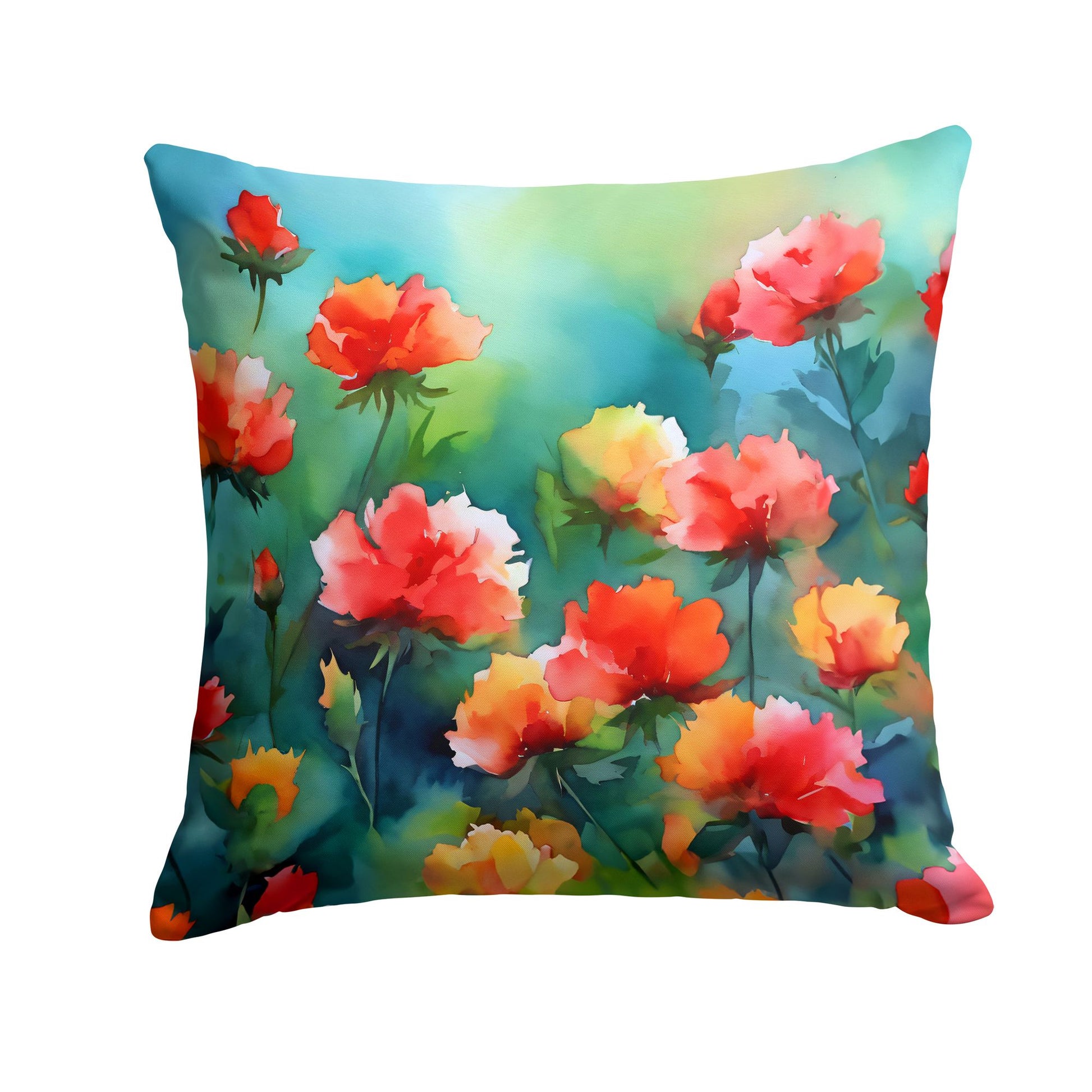 Ohio Scarlet Carnations Pillow