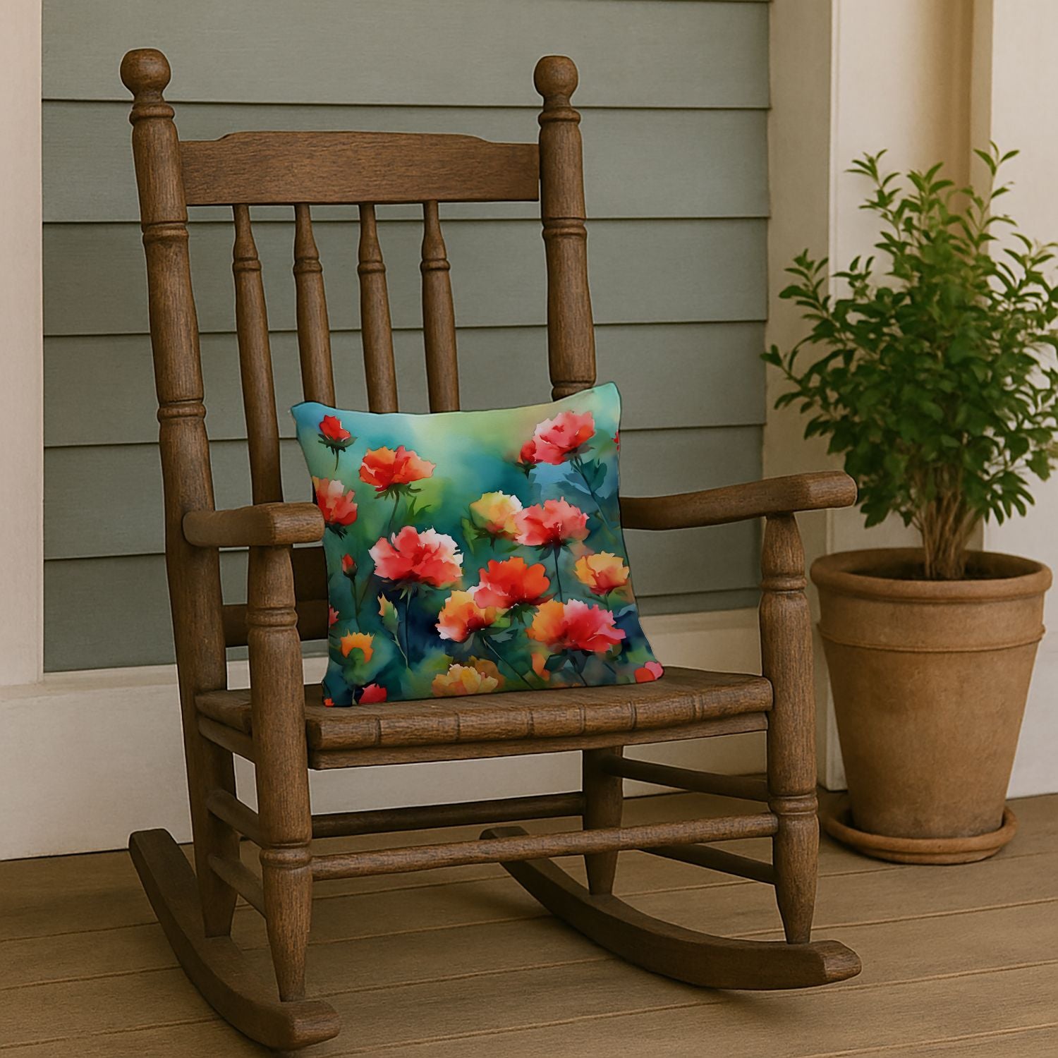Ohio Scarlet Carnations Pillow