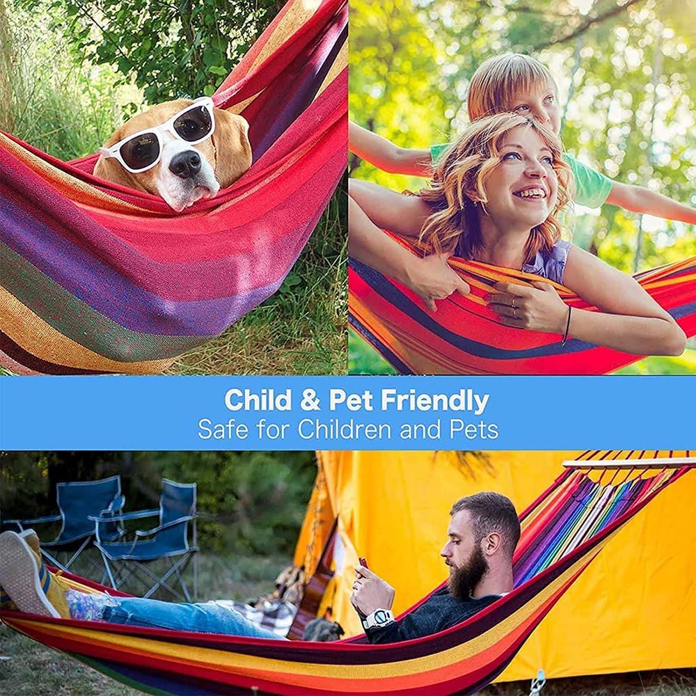 Outdoor Heavy Duty Camping Hammock 450lbs With Tree Straps