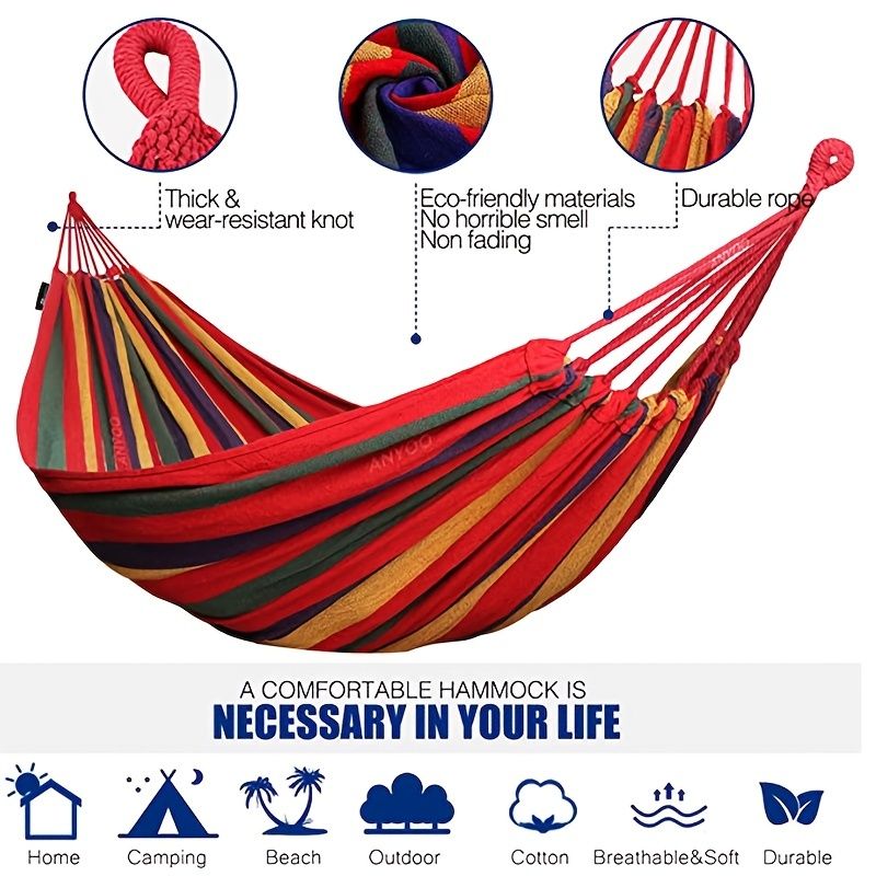 Outdoor Heavy Duty Camping Hammock 450lbs With Tree Straps