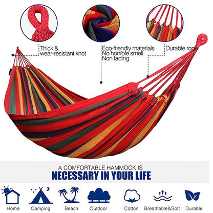 Outdoor Heavy Duty Camping Hammock 450lbs With Tree Straps