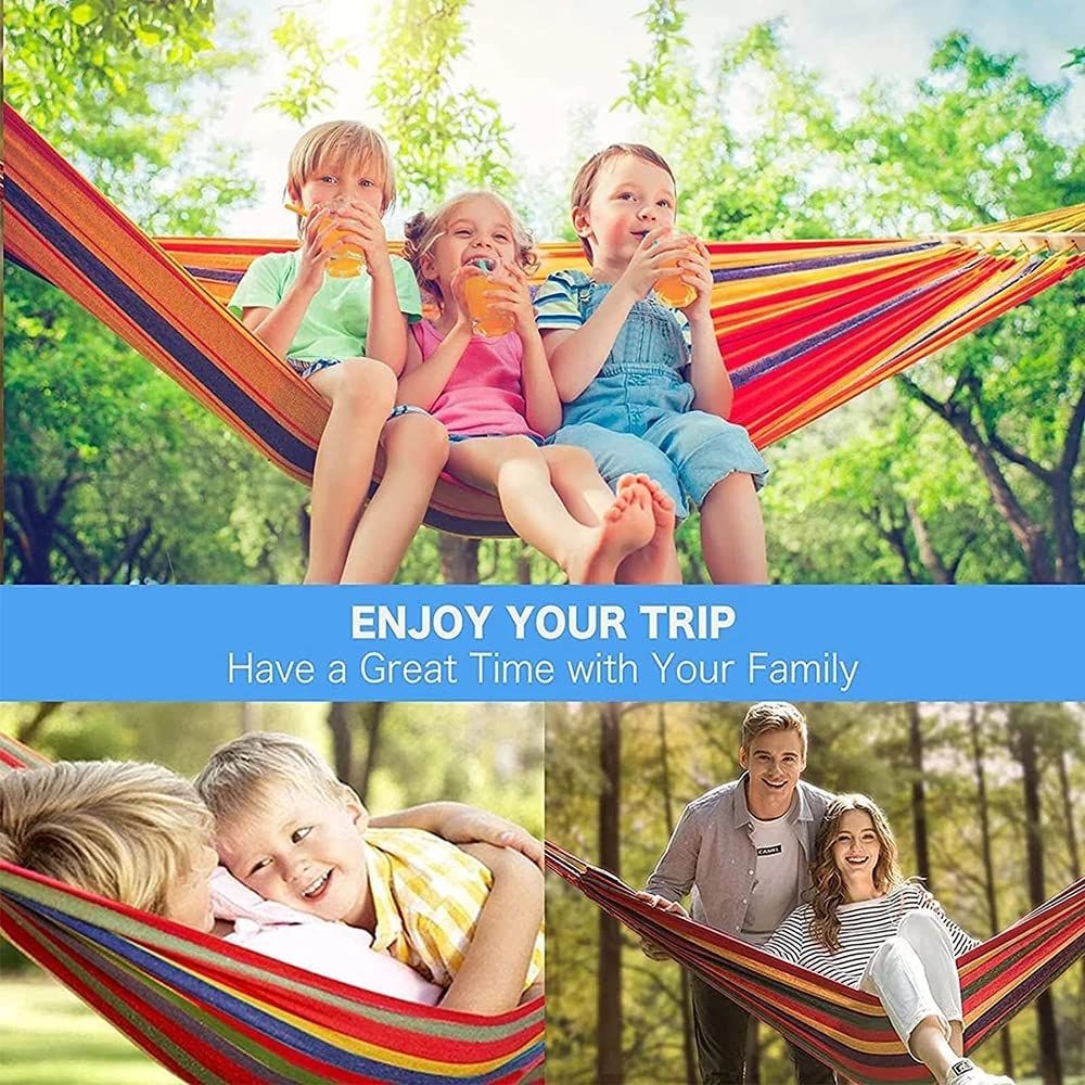 Outdoor Heavy Duty Camping Hammock 450lbs With Tree Straps