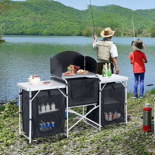 Outsunny Aluminum Folding Camping Kitchen Table