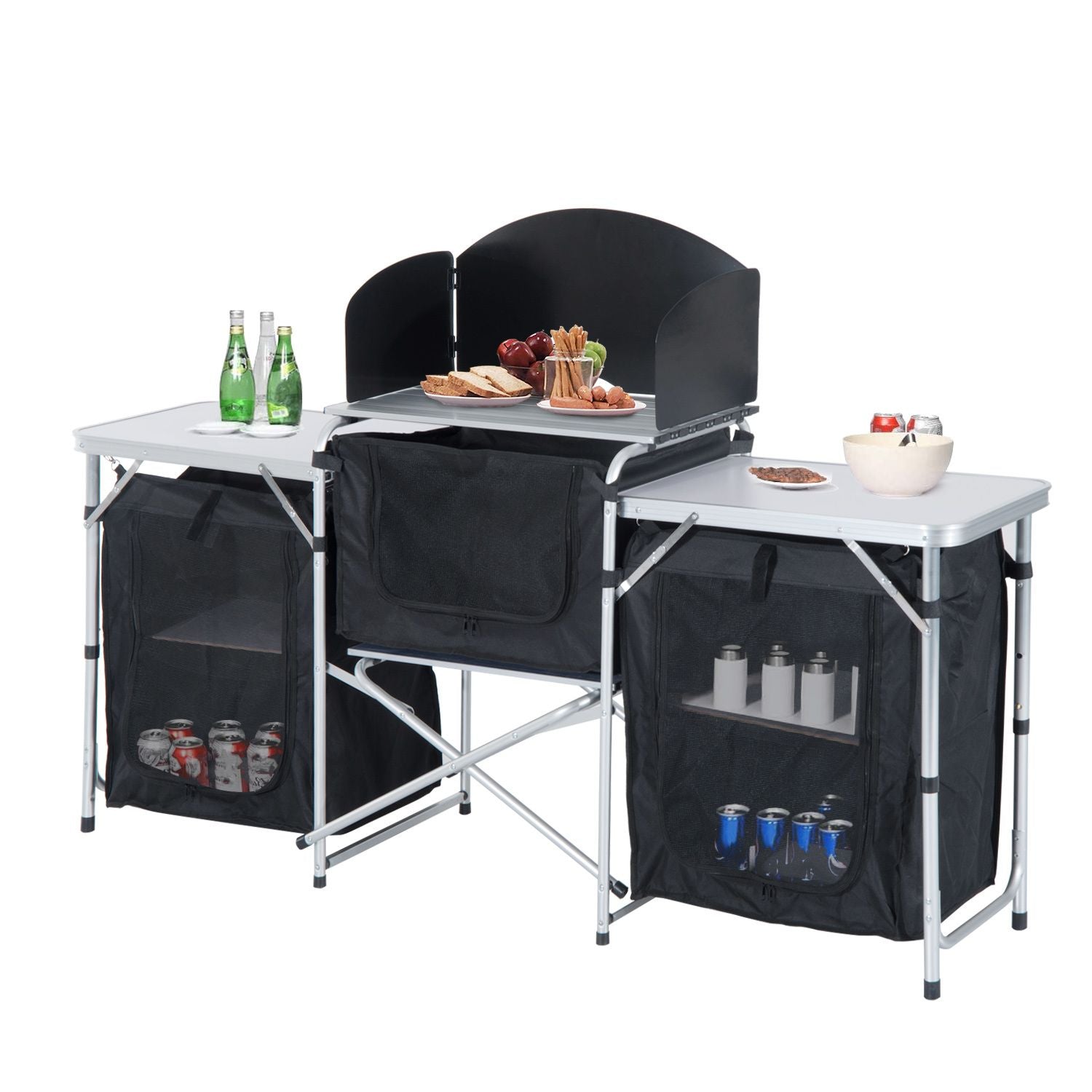 Outsunny Aluminum Folding Camping Kitchen Table