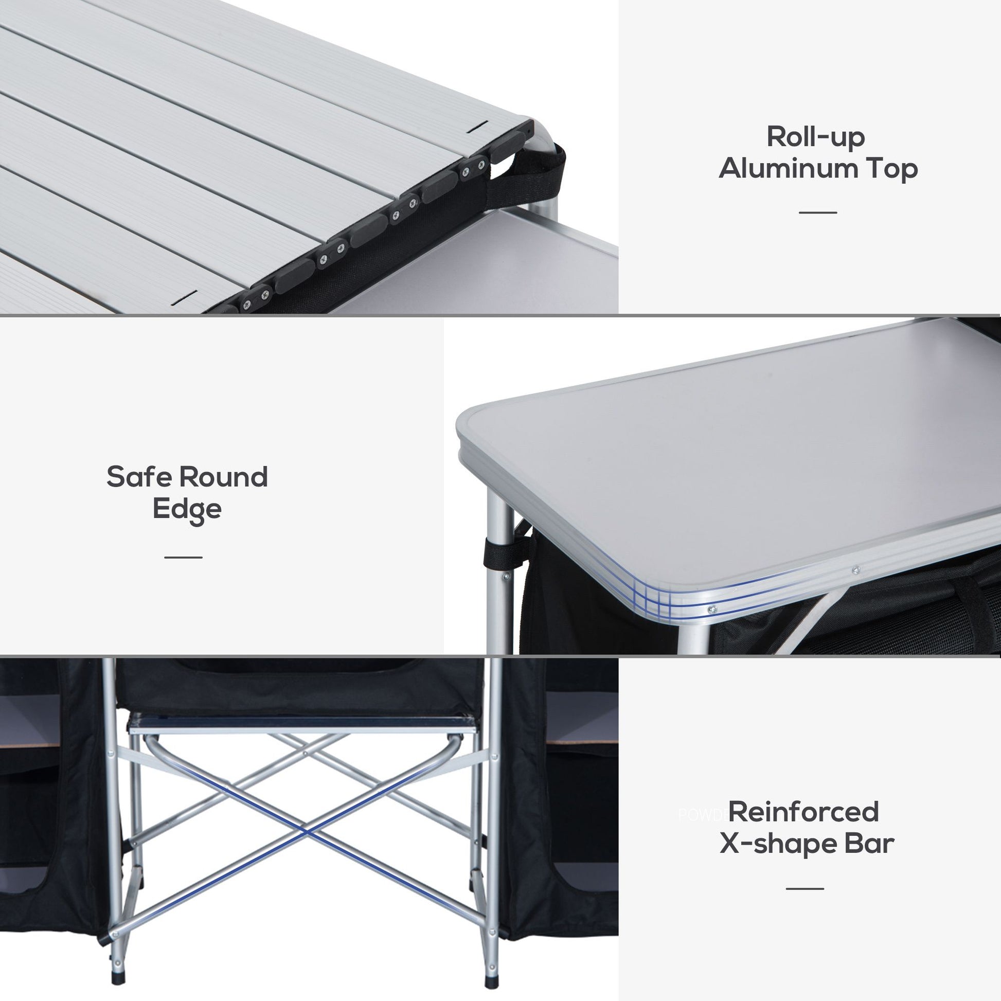 Outsunny Aluminum Folding Camping Kitchen Table