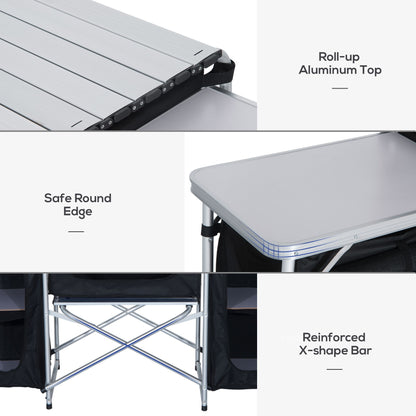 Outsunny Aluminum Folding Camping Kitchen Table