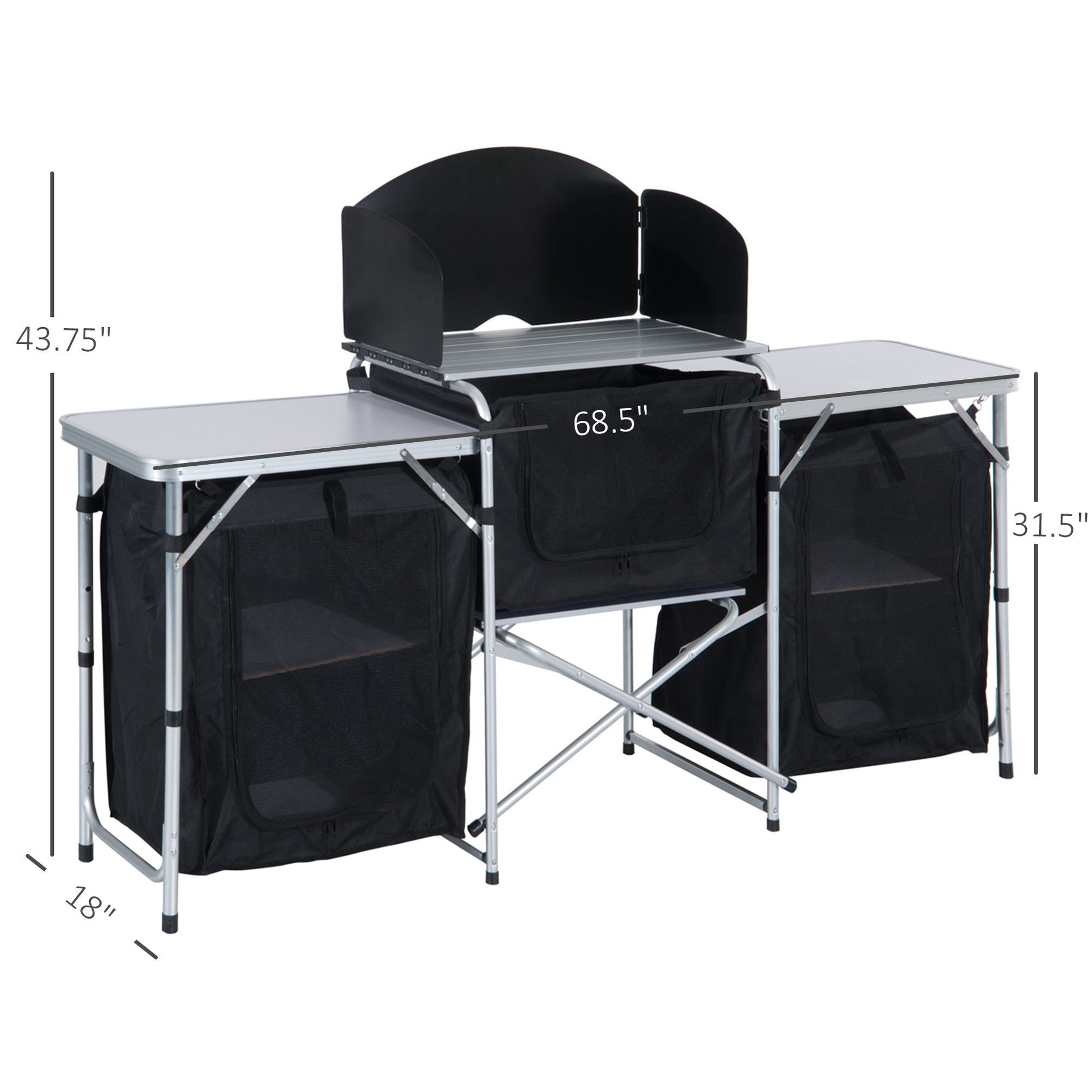 Outsunny Aluminum Folding Camping Kitchen Table