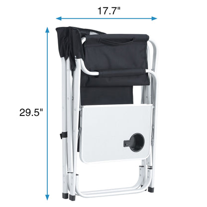 Padded Directors Folding Chair With Side Table