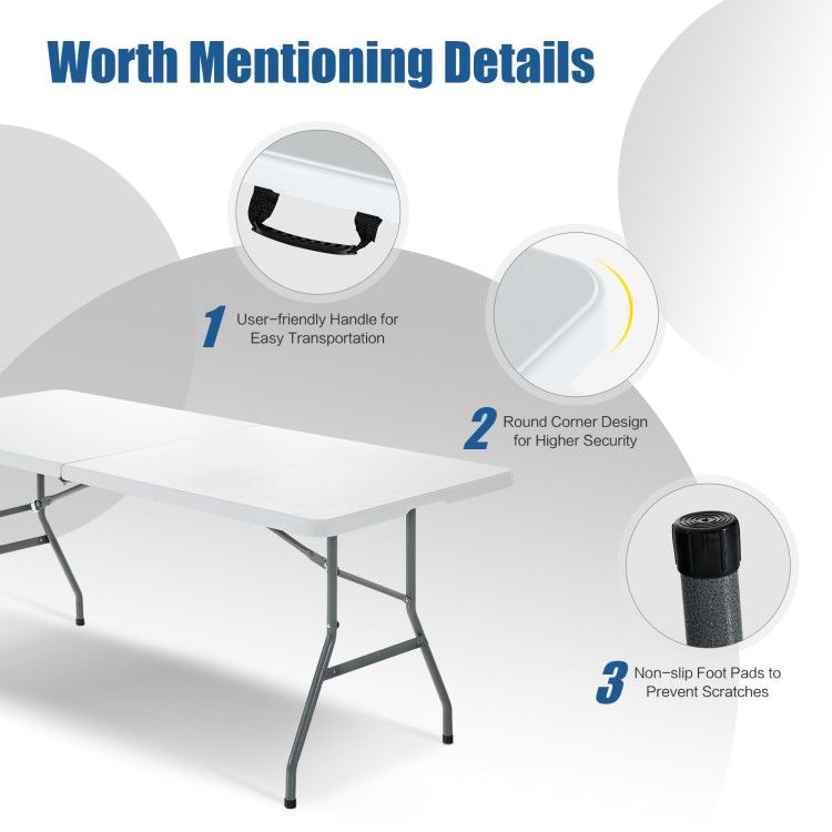Portable 71inch Folding Camping Table Handle