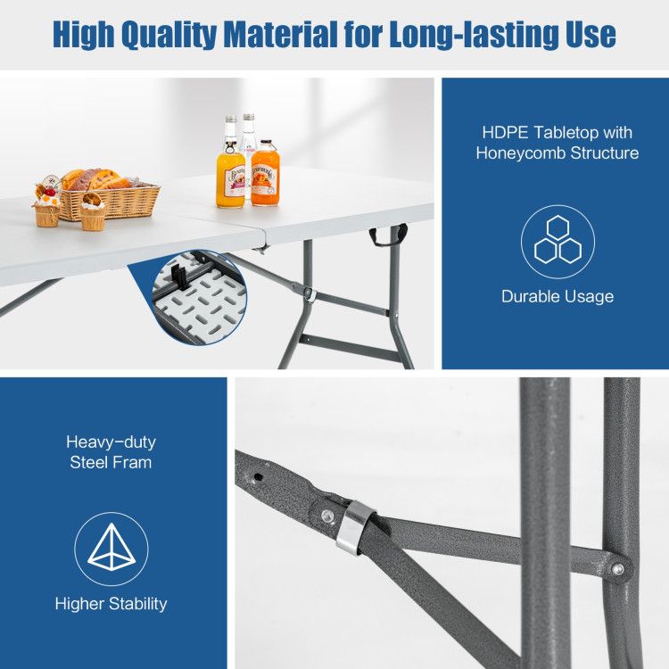 Portable Folding Camping Table With Handle