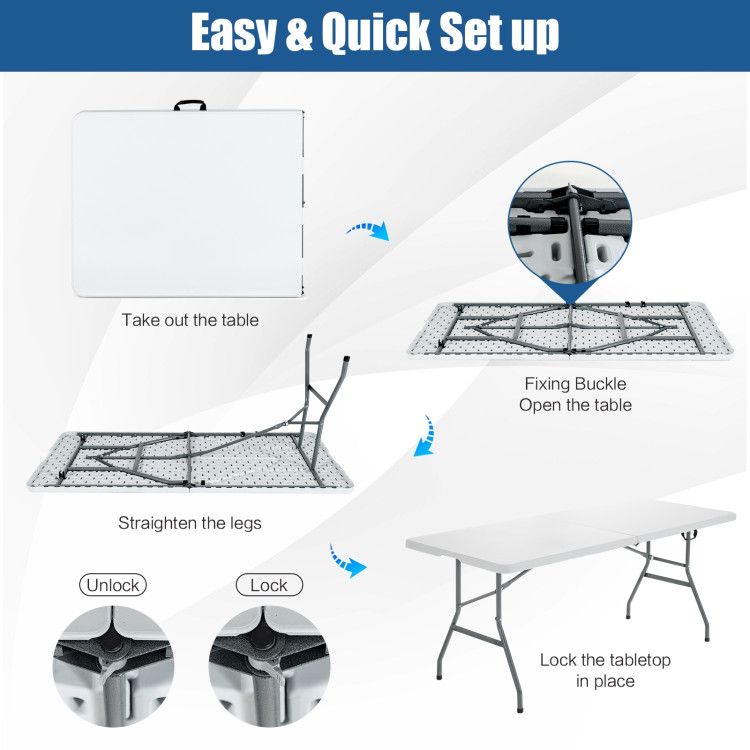 Portable Folding Camping Table With Handle
