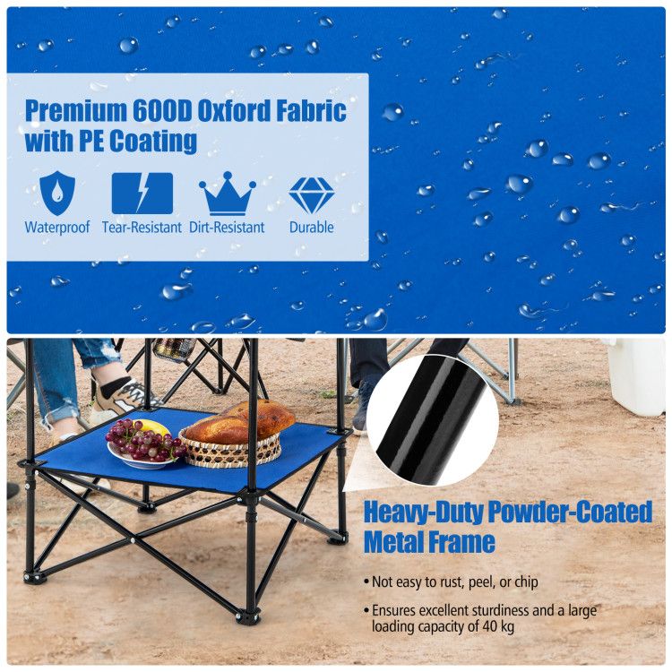 Portable Folding Travel Picnic Table With Cup Holders