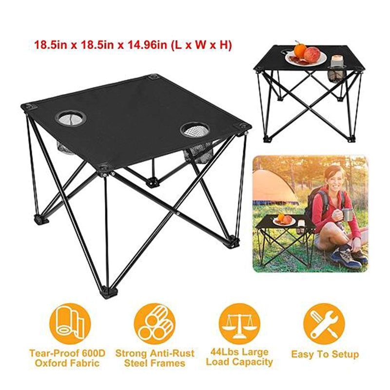 Portable Folding Travel Picnic Table With Cup Holders