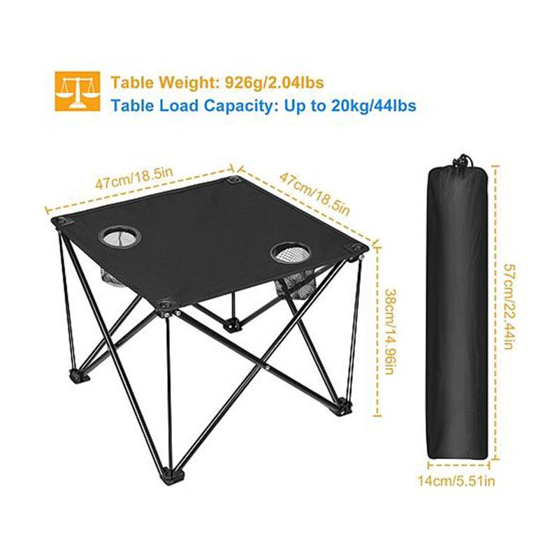 Portable Folding Travel Picnic Table With Cup Holders