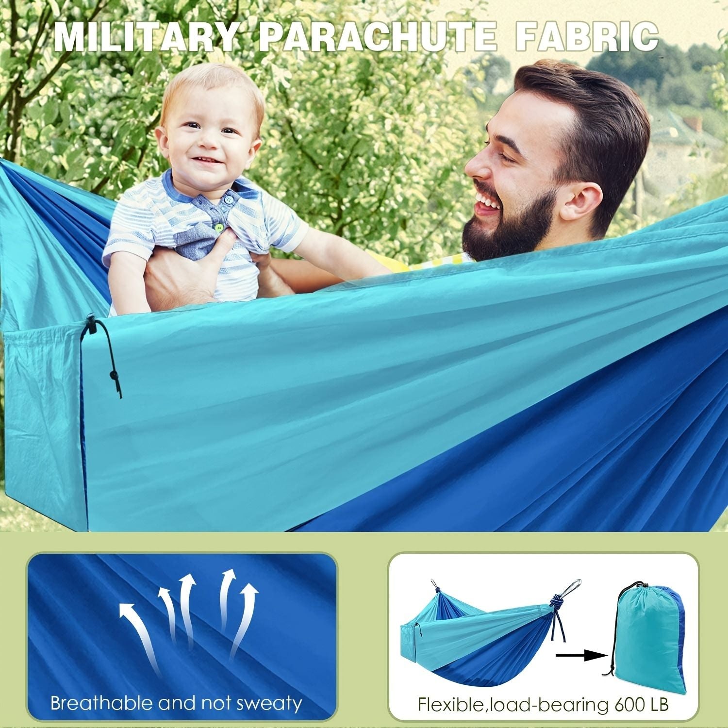Portable Nylon Camping Hammock Lightweight Travel Bed