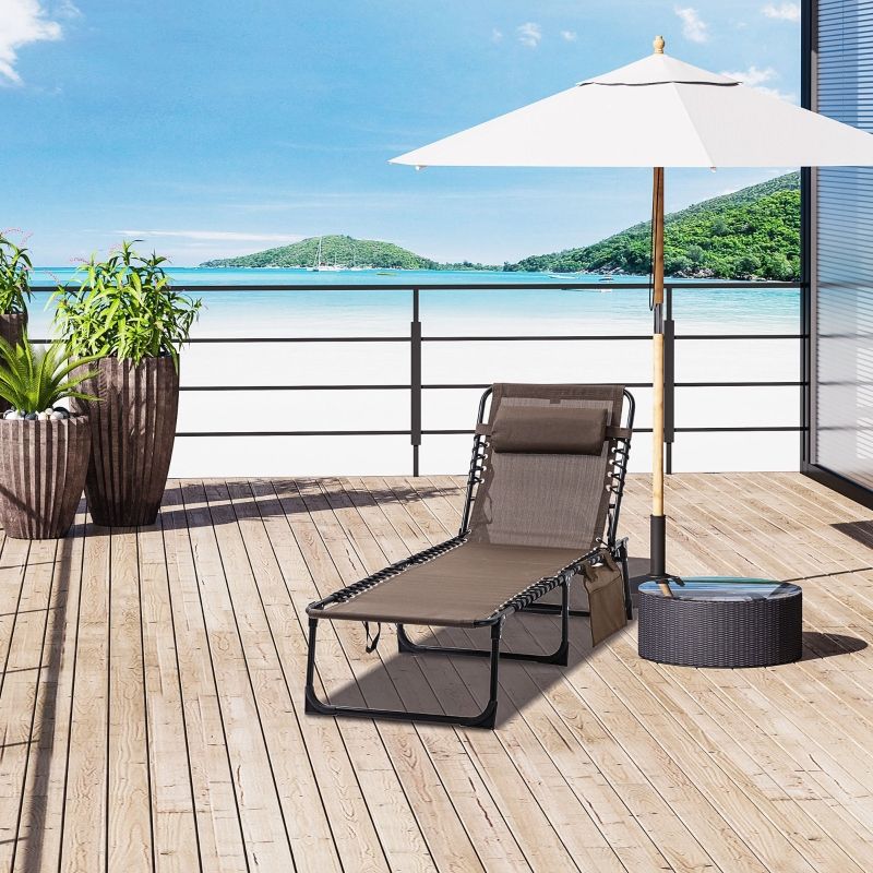 Reclining Folding Chaise Lounge Chair