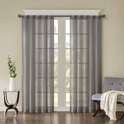 Solid Crushed 2-piece Curtain Panel Pair