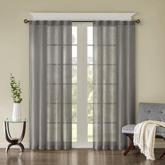 Solid Crushed 2-piece Curtain Panel Pair