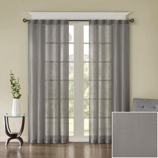 Solid Crushed 2-piece Curtain Panel Pair
