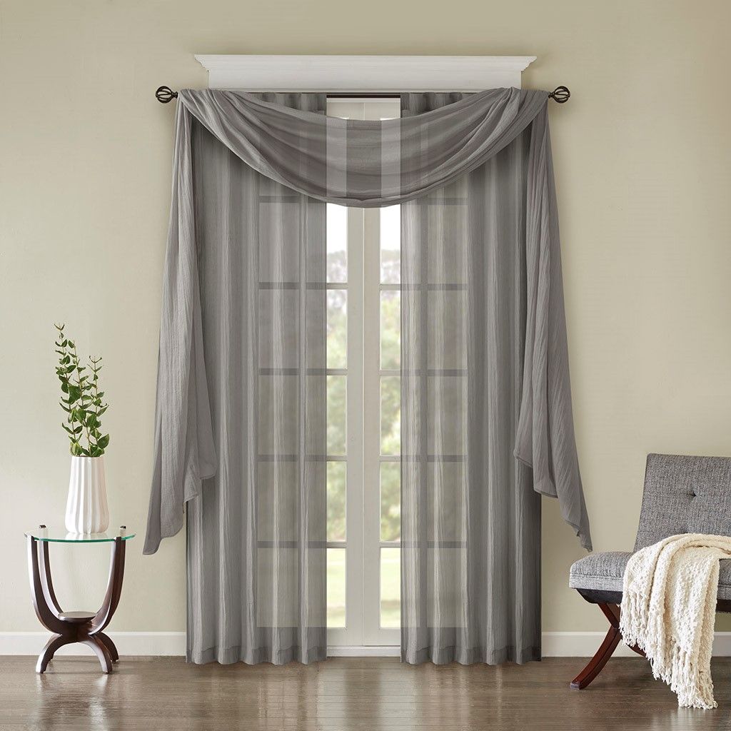 Solid Crushed 2-piece Curtain Panel Pair