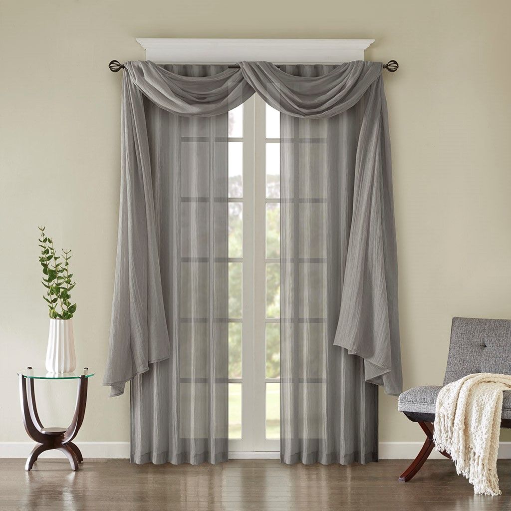 Solid Crushed 2-piece Curtain Panel Pair