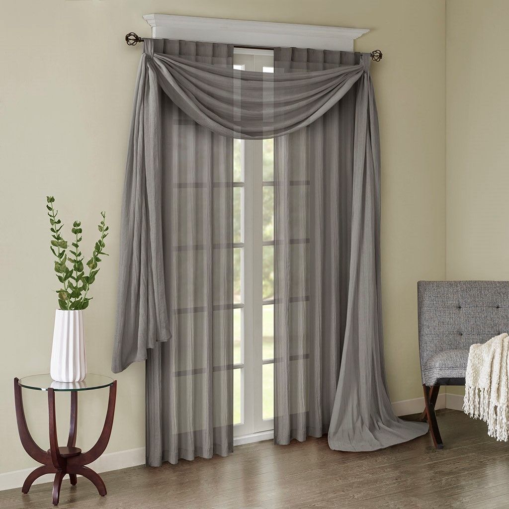 Solid Crushed 2-piece Curtain Panel Pair
