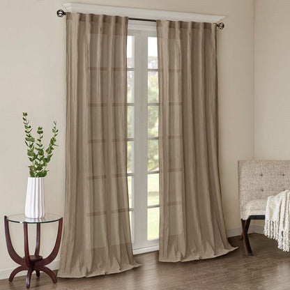 Solid Crushed Curtain Panel Pair