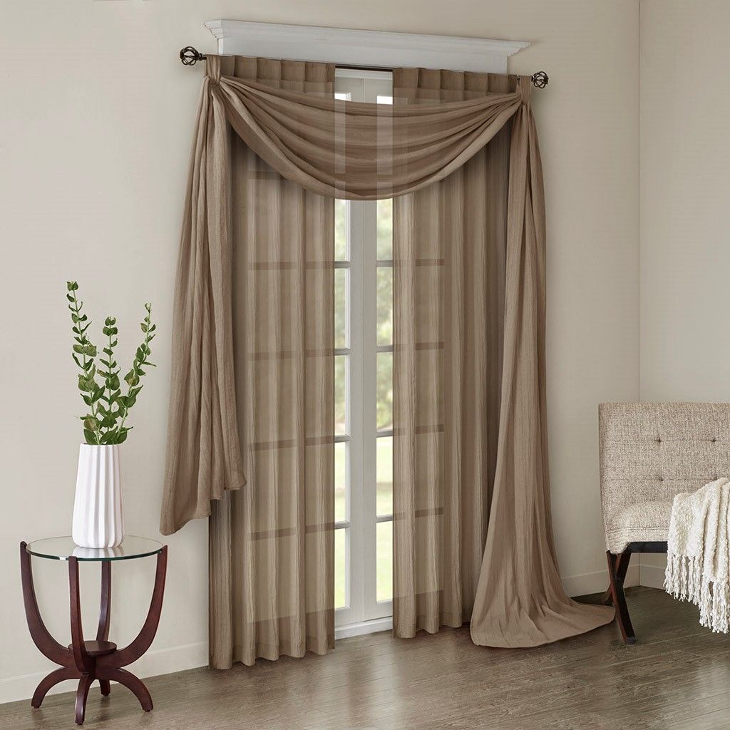 Solid Crushed Curtain Panel Pair
