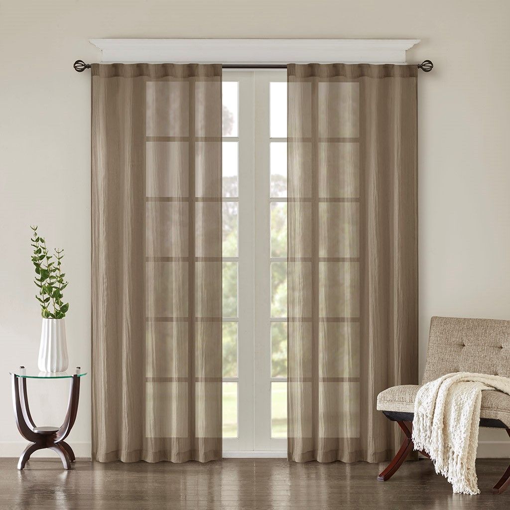 Solid Crushed Curtain Panel Pair