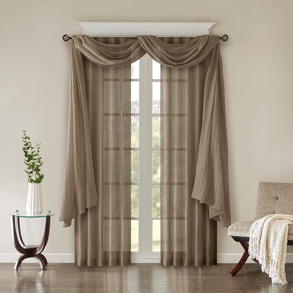 Solid Crushed Curtain Panel Pair
